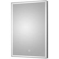 Nuie LQ502 Lyra Modern Bathroom Wall Hung Lit LED Touch Sensor Mirror with Built in Demister Pad, 700mm x 500mm, White