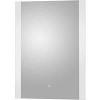 Nuie LQ601 Castor Modern Bathroom Wall Hung Ambient Lit LED Touch Sensor Mirror with Built in Demister Pad, 700mm x 500mm, White
