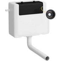 Hudson Reed Universal Access Cistern & Traditional Matt Black Flush Plate - White