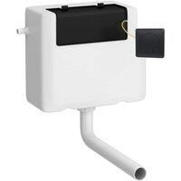 Hudson Reed Universal Access Cistern & Square Black Flush Plate - White