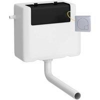 Nuie XTY8M01 Modern Bathroom Universal Access Water Saving Dual Function Cistern with Chrome Square Flush Plate, 340mm