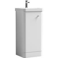 Nuie Core 400 Floor Standing 1-door Unit & Basin - Gloss White