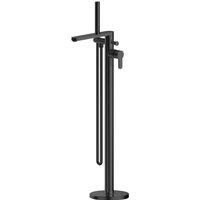 Nuie ARV421 Arvan Modern Bathroom Round Floor Standing Bath Mixer with Shower Kit, 880mm, Matt Black