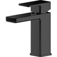 Nuie Windon Basin Mixer Tap Single Lever Matt Black Waste Bathroom Modern