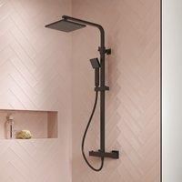 Nuie Thermostatic Shower with Dual Shower Head black 120.0 H x 20.0 W cm