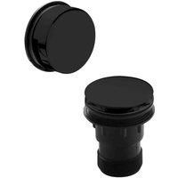 Nuie Bathroom Click Clack Bath Waste Removeable Grid Matt Black Round Easy Clean