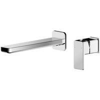 Nuie Windon 2-Hole Wall Mounted Basin Mixer Tap without Plate - Chrome
