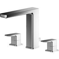 Nuie Windon 3-Hole Basin Mixer Tap with Pop-Up Waste - Chrome