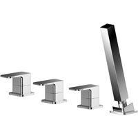 Nuie Windon 4-Hole Pillar Mounted Bath Shower Mixer Tap - Chrome
