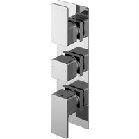 Nuie Windon Thermostatic Concealed Shower Valve & Diverter Triple Handle Chrome