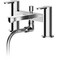 Nuie Arvan Pillar Mounted Bath Shower Mixer Tap with Shower Kit - Chrome