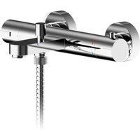 Nuie Arvan Wall Mounted Thermostatic Bath Shower Mixer Tap - Chrome
