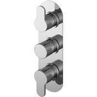Nuie Arvan Thermostatic Concealed Shower Valve Triple Handle - Chrome