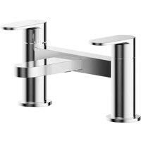 nuie BIN303 Binsey | Modern Bathroom Round Deck Mounted Bath Filler Tap with Lever Handles, 120mm, Chrome