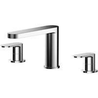 Nuie Binsey 3-Hole Deck Mounted Bath Filler Tap - Chrome