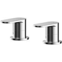 nuie BIN308 Binsey | Modern Bathroom Round Deck Mounted 3/4" Side Valves with Lever Handles, 54mm, Chrome
