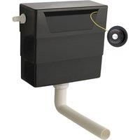 Hudson Reed Universal Access Cistern & Traditional Matt Black Flush Plate