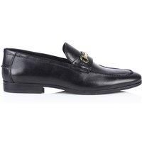 Silver Street London Men/'s Richmond Leather Formal Casual Loafer with Metal Trim, Black, 11