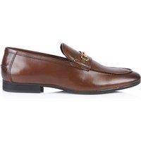 Silver Street London Men/'s Richmond Leather Formal Casual Loafer with Metal Trim, Brown, 11