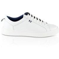 Silver Street London Men's Holden Casual Lace Up Leather Trainers in White | Size: 9
