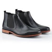 Silver Street London Men/'s Leather Argyll Chelsea Boot, Black, 10 UK