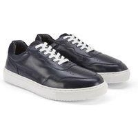 Silver Street London Spinney Mens Trainers Premium Leather Classic Casual Shoes Extra Padded Comfort Sneakers for Men, Navy, UK 11