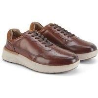 Silver Street London Men's Edgware Casual Lace Up Leather Trainers in Brown | Size: 8