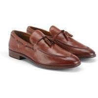 Silver Street London Men's Ashford Leather Smart Tassel Loafers in Tan | Size: 12