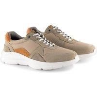 Silver Street London Mayfair Mens Trainers Premium Leather Smart Casual Shoes Comfort Sneakers for Men, Beige, UK 10