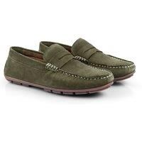 Silver Street London Bari Premium Suede Driving Loafers Shoes for Men Extra Padded Breathable Mens Casual Shoes Comfortable Moccasins Slip On Men Flats, Green, UK 7