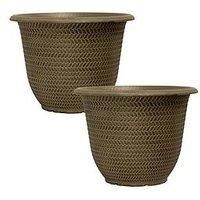 YouGarden Pair of Parker Shaded Taupe Planters 30cm Garden Containers for Flowers