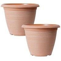 Pair Of Helix Planters - Powdered Clay (10")