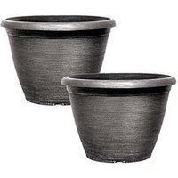Pair Of Helix Planters - Silver (13")