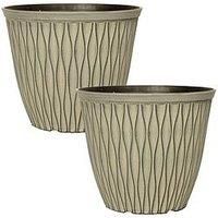 Pair Of Laval Planters - Ebony Grey (20Cm)
