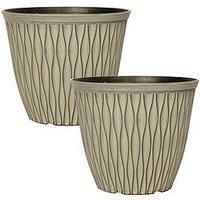 Pair Of Laval Planters - Ebony Grey (26Cm)