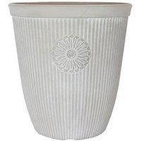 You Garden - Somerville Tall Pebble White Planter Container For Garden Flowers