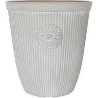 You Garden - Somerville Tall Pebble White Planter Container For Garden Flowers