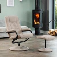 Artemis Home Ripley Swivel Recliner And Footstool - Cappuccino, Brown