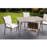 Artemis Home Ashdown Outdoor Patio Table And 4 Chairs Dining Set - Seat Cushions Included