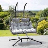 Artemis Home Haversham Swinging Double Garden Seat - Light Grey, Grey