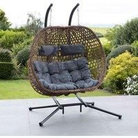 Artemis Home Garton Swinging Double Garden Seat - Dark Grey
