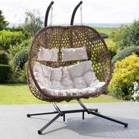 Artemis Home Beauchamp Swinging Double Garden Seat - Cream, Cream