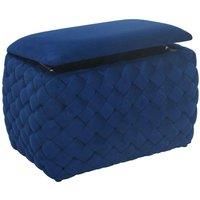 Artemis Home Plumeo Velvet Storage Ottoman - Dark Blue, Blue