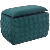 Artemis Home Plumeo Velvet Storage Ottoman - Dark Green, Green