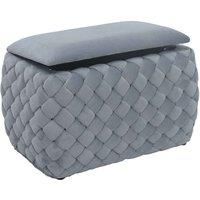 Artemis Home Plumeo Velvet Storage Ottoman - Grey, Grey