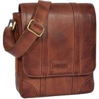 Mens Real Leather Flight Bag Cross Body Organiser Travel Casual Pouch Tan NEW