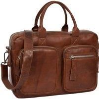 Real Leather Vintage Briefcase Cross Body Organiser Work Laptop Bag Mason Tan