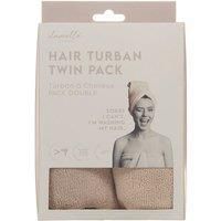 Danielle Turban Hair Towel 2 Pack - Grey & Cream