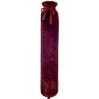 AROMA HOME Faux Fur Long Hot Water Bottle - Burgundy, Red