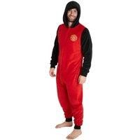 Manchester United F.C. All in One Mens Fleece Pyjamas, Football Gifts for Men